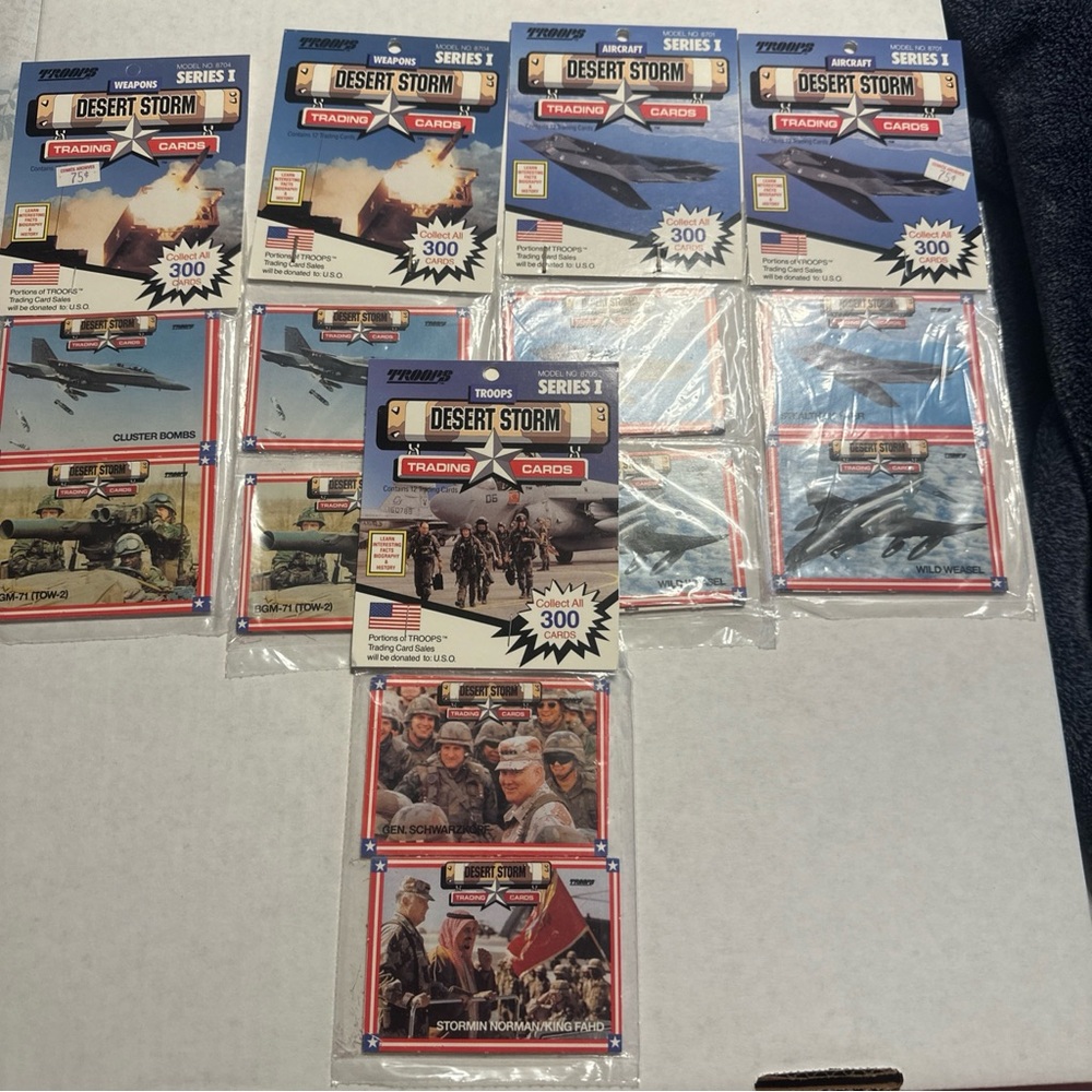 Troops Desert Storm Trading Cards Models 8701 8704 8705 New Sealed-5 Pack Lot